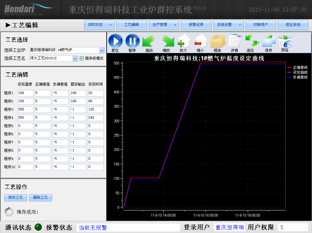 车间DCS/工业炉、电炉群控系统 工艺编辑-程序段模式