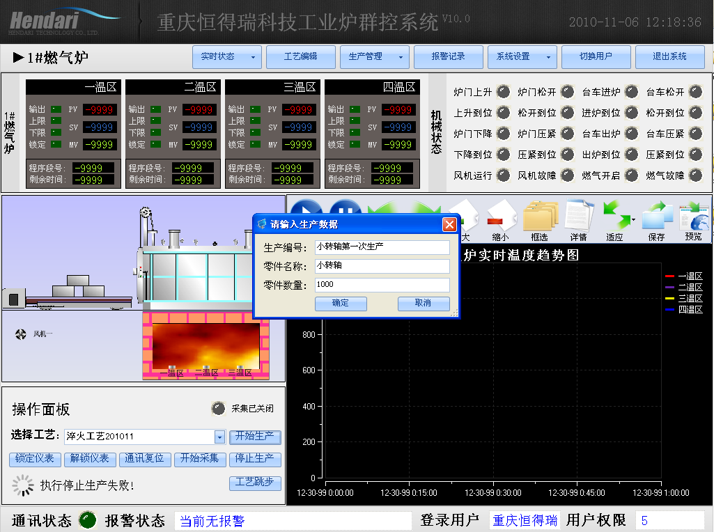 车间DCS/工业炉、电炉群控系统 开始生产-填写生产信息